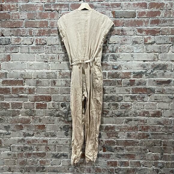 notPERFECTLINEN Linen Wrap Jumpsuit Size Small - Picture 5 of 5